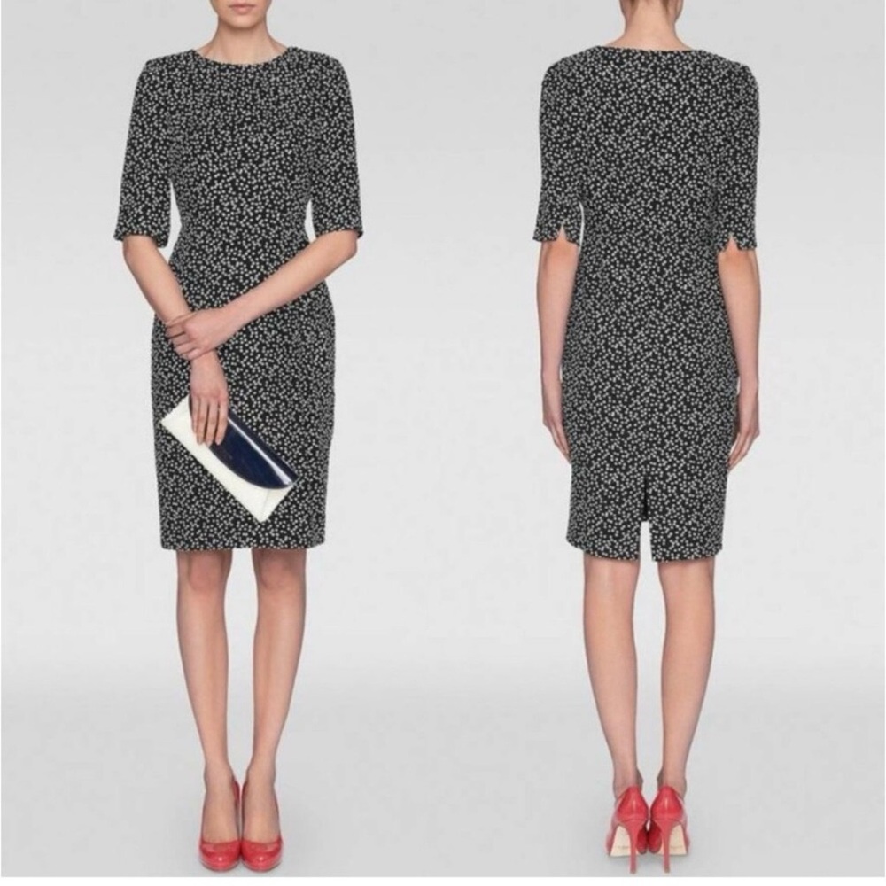 LK Bennett Black and White Patterned Midi Dress
